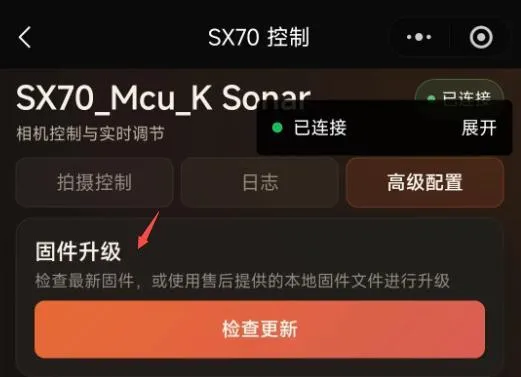 Figure 5-1 Firmware update entry in Advanced settings